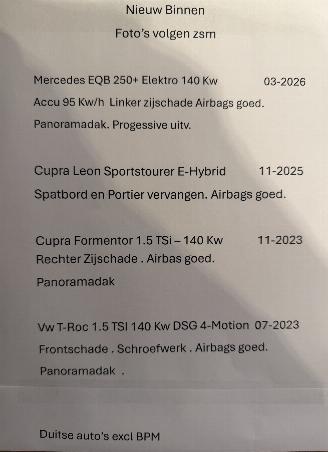 Damaged car Mercedes EQB 250 + Elektro  140 Kw Progessive 2026/3