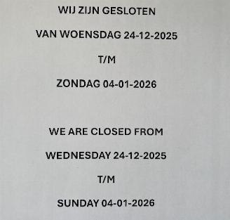 skadebil bedrijf Mercedes  GESLOTEN, CLOSED , GESLOSSEN 24-12 T/M 04-01-2026 2025/12