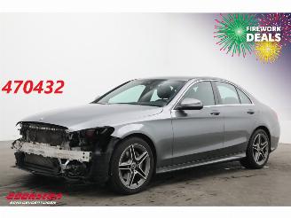 krockskadad bil auto Mercedes C-klasse 200 9G-Tronic AMG Leder Navi Clima Cruise Camera SHZ 2019/2