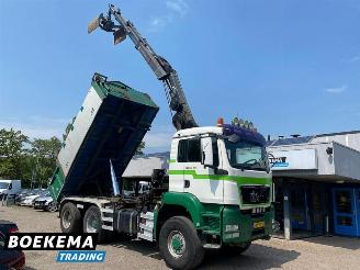 skadebil vrachtwagen MAN TGS 32.400 6X6 Hiab 166Pro Remote Kipper Widespread Euro5 2009/1